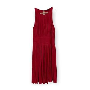 NWOT Banana Republic | Size 10 - Pleated Red Raspberry Dress 55% Silk